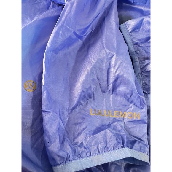 Lululemon Ventilated Packable Run Jacket Full Zip Hooded Blue Wms Sz 10 NEW - Picture 12 of 12